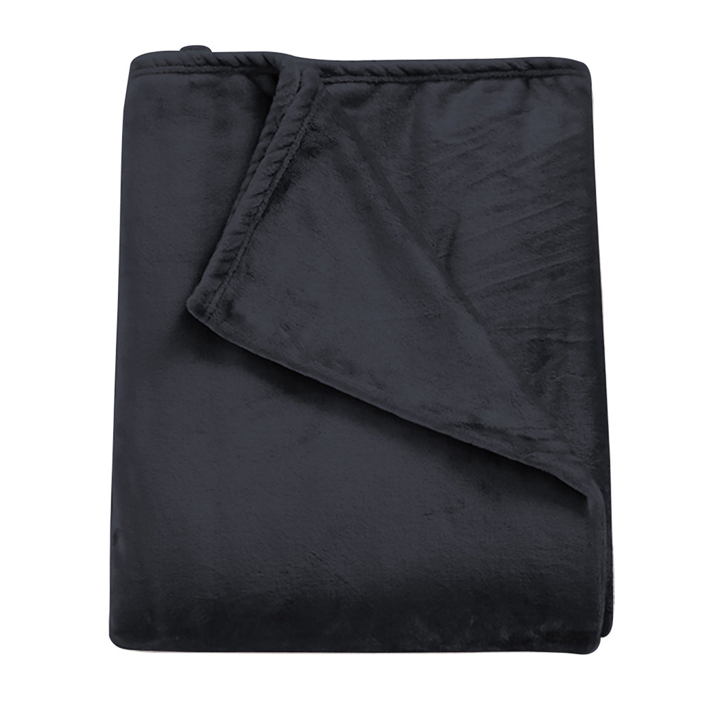 DreamZ 320GSM 220x240cm Ultra Soft Mink Dark Grey Queen-2018816639436460033