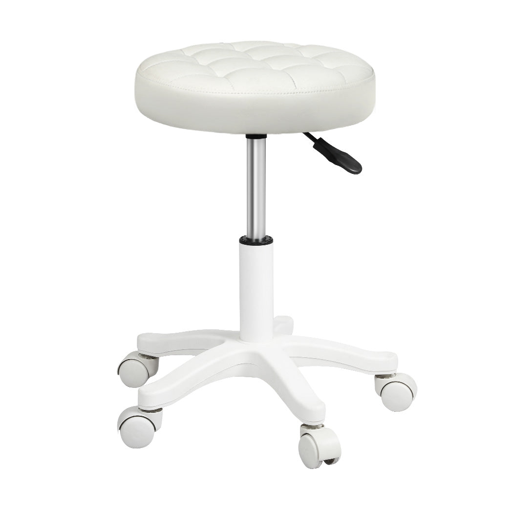 Levede 2x Rolling Bar Stool Swivel Salon SPA Chair Beige-2018816833955696641