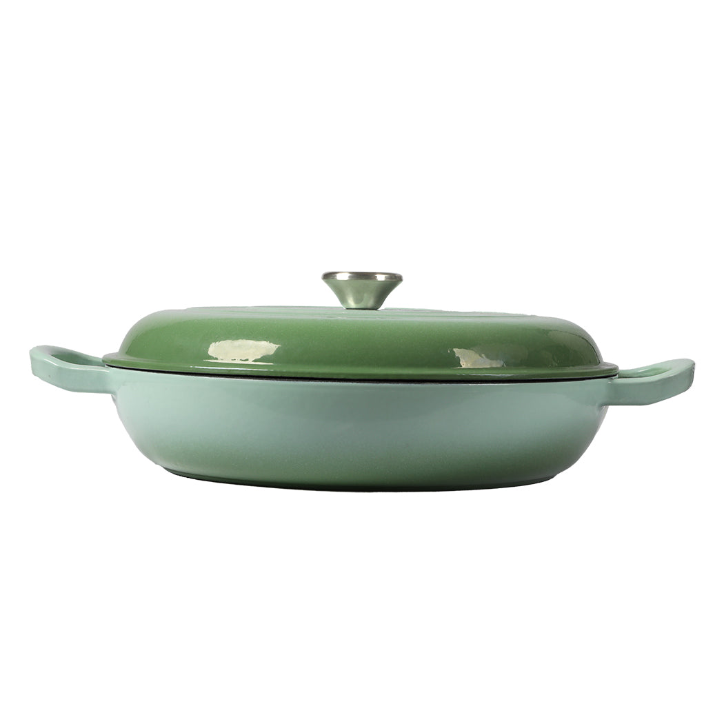 TOQUE 3.5L Enamel Dutch Oven Pan in Green Colour-2018816802724909057