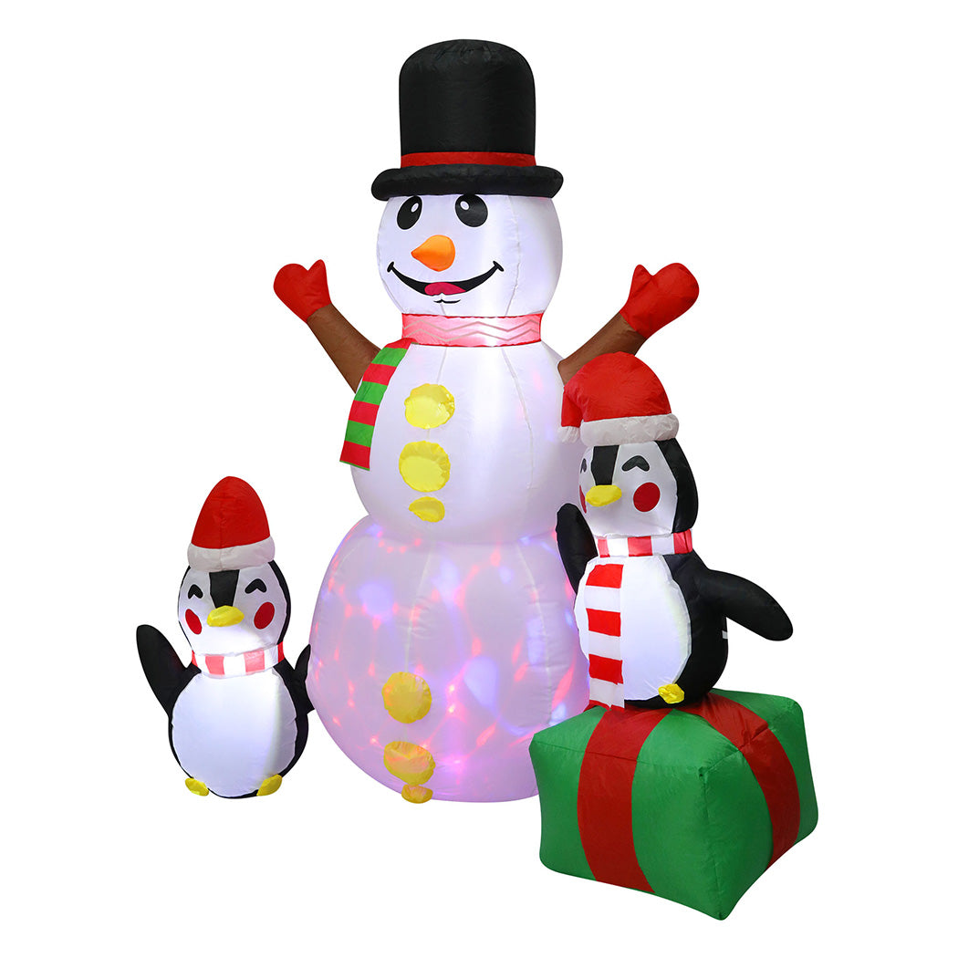 Santaco 1.8M Inflatable Christmas Snowman LED Lights-1952534169200496641