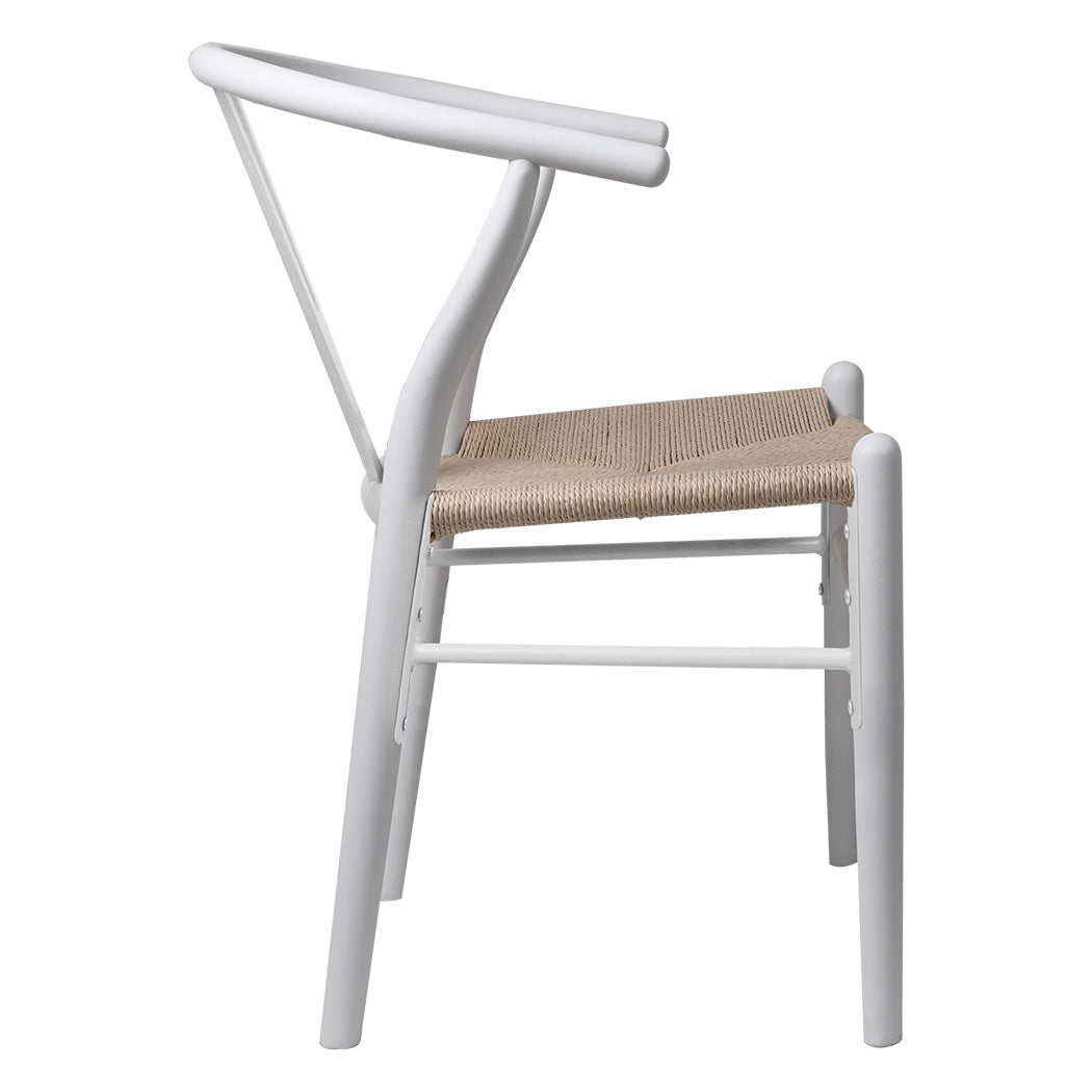 Levede 8x Dining Chairs Wooden Hans White-2006732723414241281
