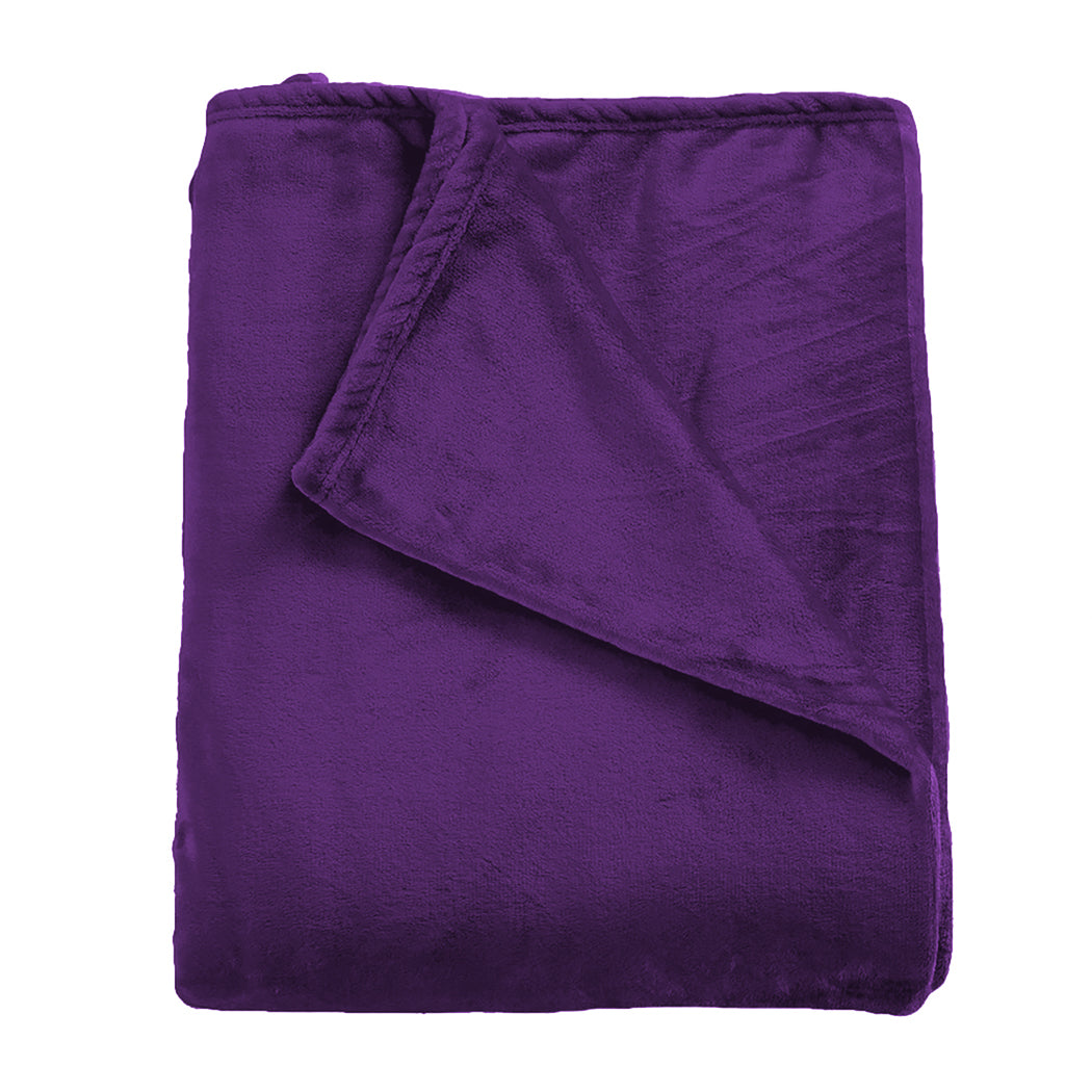DreamZ 320GSM 220x240cm Ultra Soft Mink Aubergine Queen-2018816638891200513