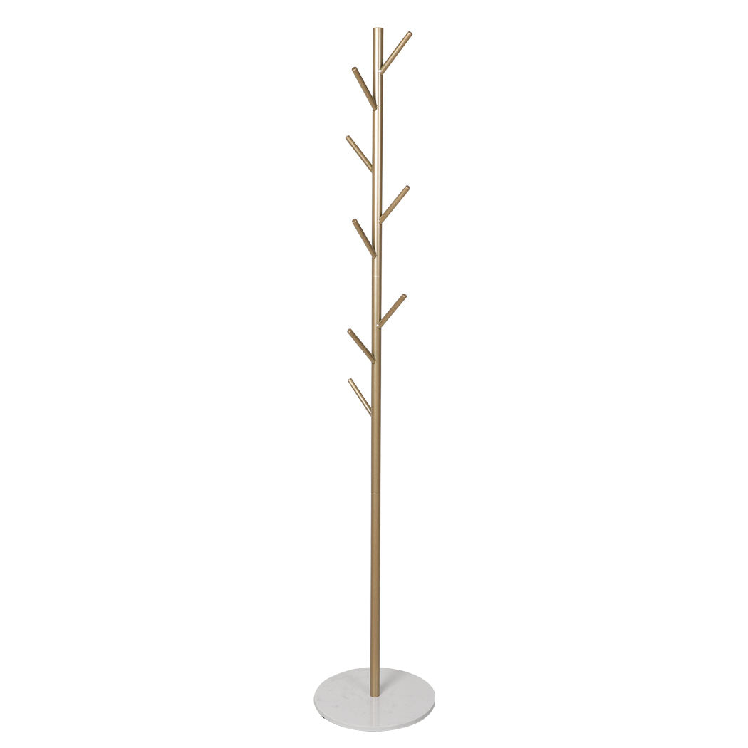 Levede Coat Rack Hat Clothes Stand Hanger Gold-2018816734156427265