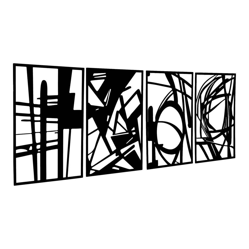 Yezi Metal Wall Art 4Pcs Abstract Minimalist Line Decor-1954802471444549633