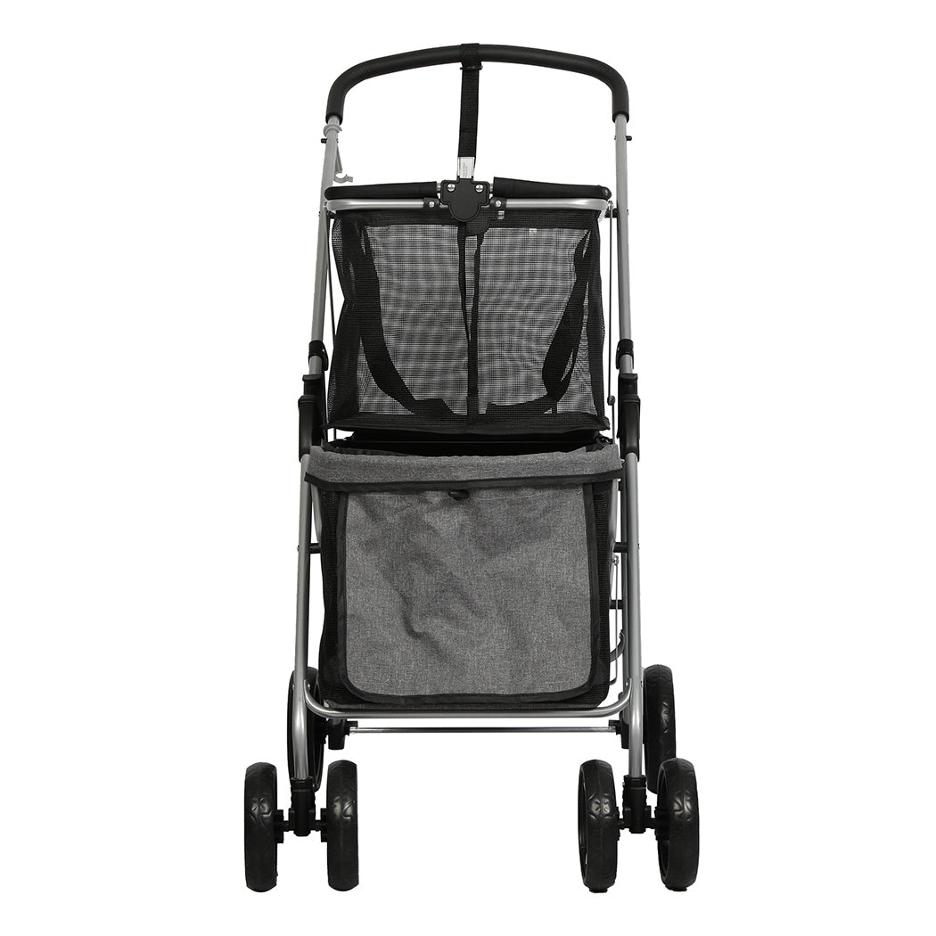 PaWz Pet Stroller 2-Tier Dog Cat Carrier Foldable-2018816880445362177