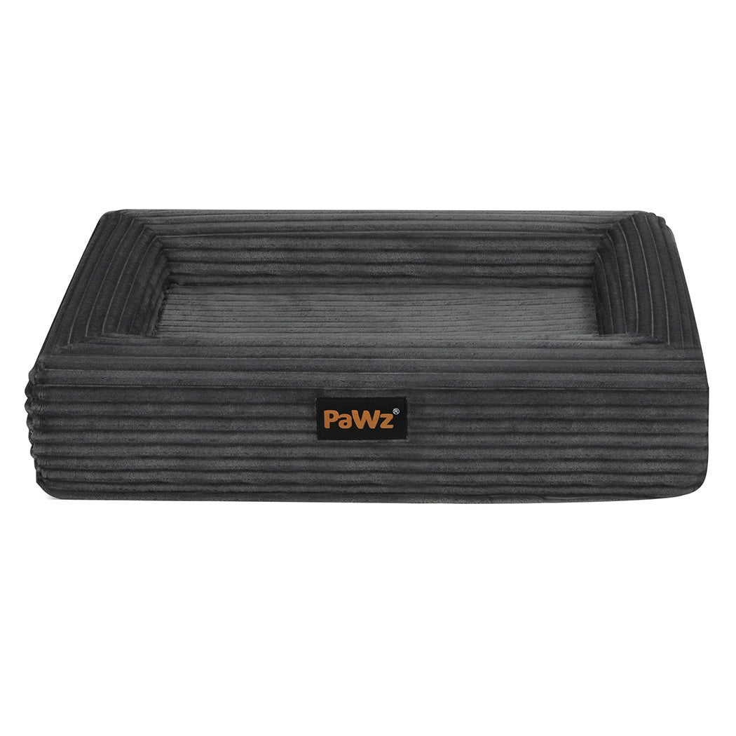 Pawz XXL Size Orthopedic Dog Bed with Corduroy Removable Cover Waterproof Washable Grey-2006732715193405441