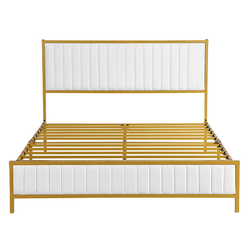 Levede Metal Bed Frame Under Bed Storage Queen Beige-2006732902183866369