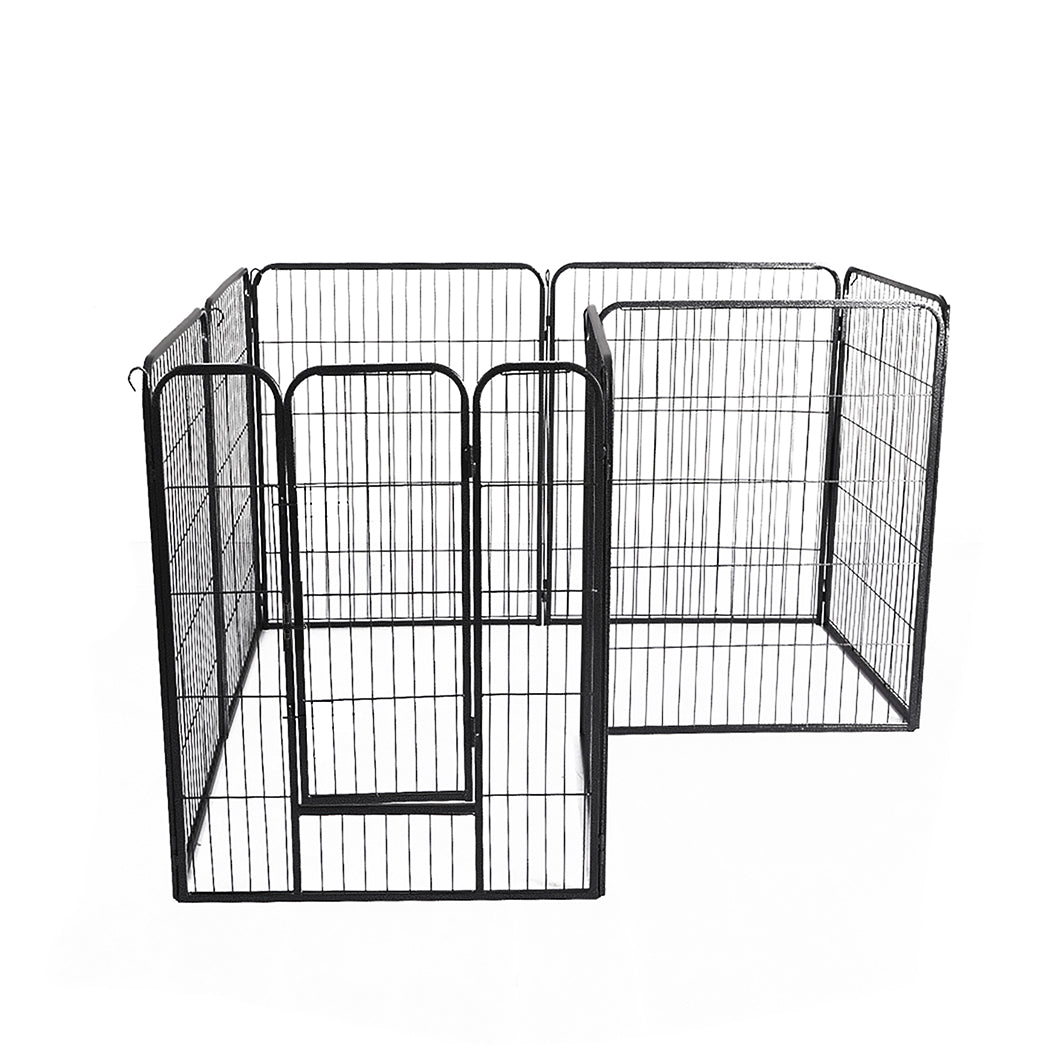 PaWz 8 Panel Pet Dog Playpen Puppy Exercise Black 2.5kg Venison-2006733296502968321