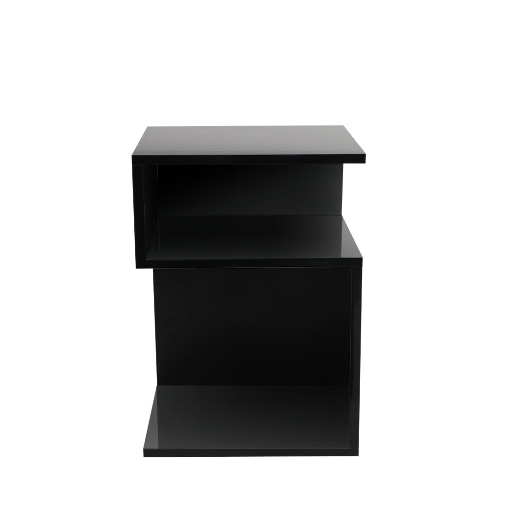 Levede 1xBedside Tables Drawers Side Black-2006733101623021569