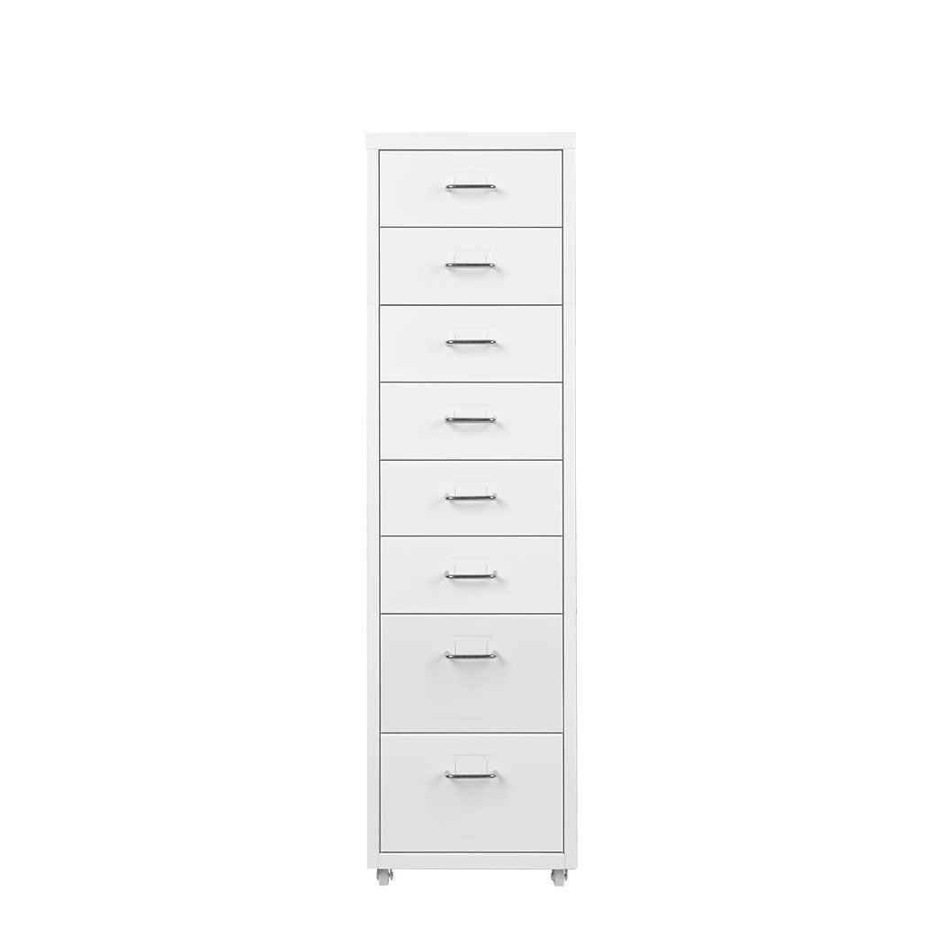 Levede Office Cabinet 8 Drawer Drawers White-2006733172112494593