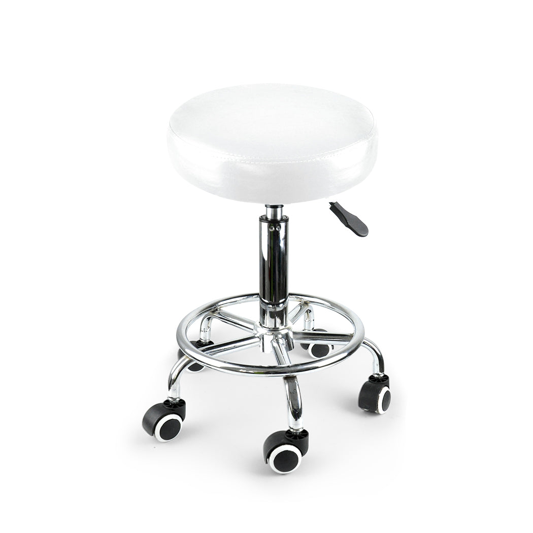 2x Levede Swivel Salon Barstool Hairdressing White-2018816797721104385