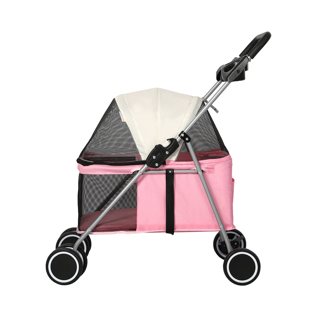 PaWz Pet Stroller Dog Cat Carrier Foldable Pink-2006733031599116289