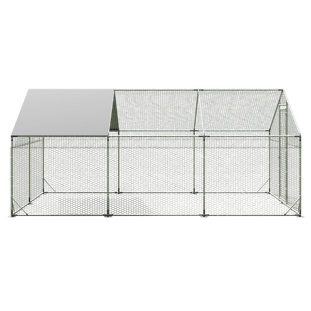 Pawz 600x300x194cm Large Metal Walk-in Chicken Coop Cage-1954802467329937409