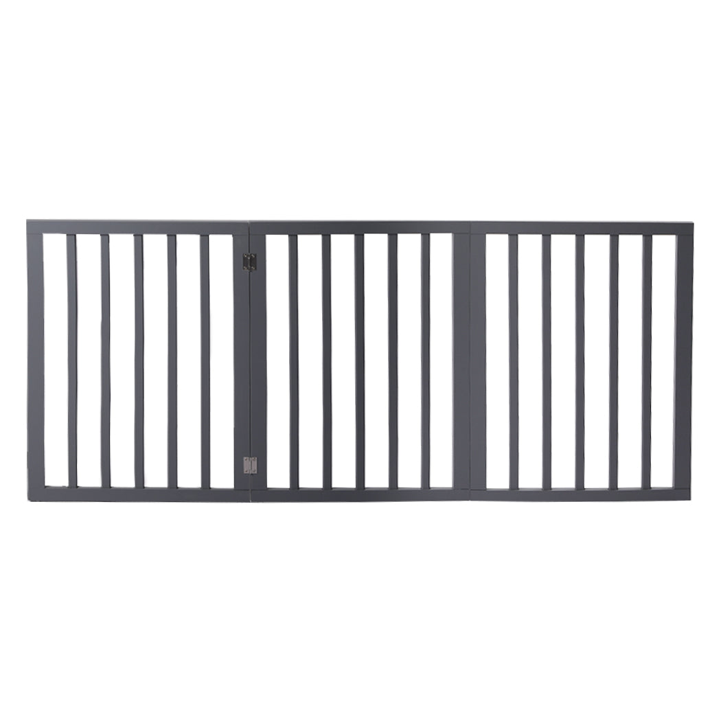 Wooden Pet Gate Dog Fence Retractable Grey 2000x 3MM-2006732963190018049