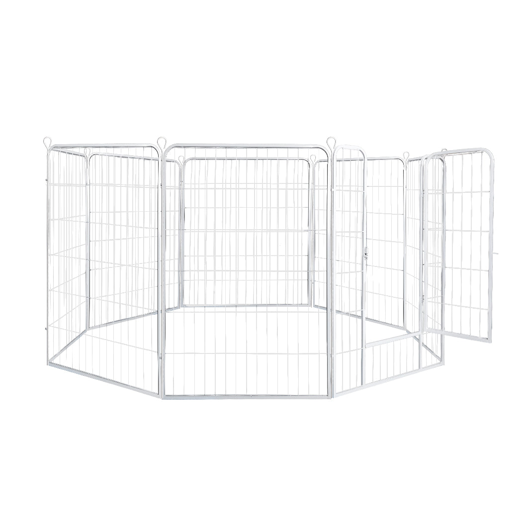 PaWz 8 Panel 40'' Pet Dog Playpen Puppy White 2.5kg Venison-2018816907372793857
