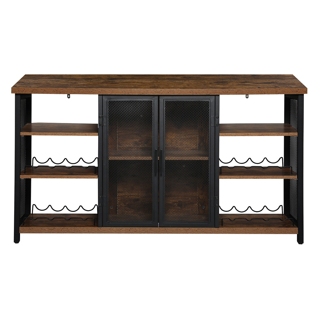 Levede Bar Cabinet Buffet Sideboard Walnut-2018816921222385665
