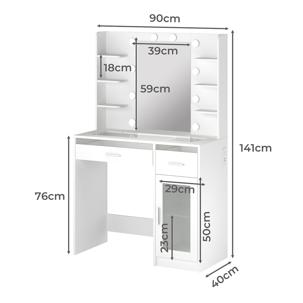 Levede Vanity Desk Makeup Mirror Storage Dressing Table-2011971131304710146