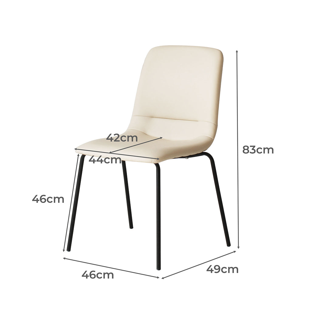 Levede Stackable Dining Chairs Kitchen Beige Set of 8-2006732727428190210