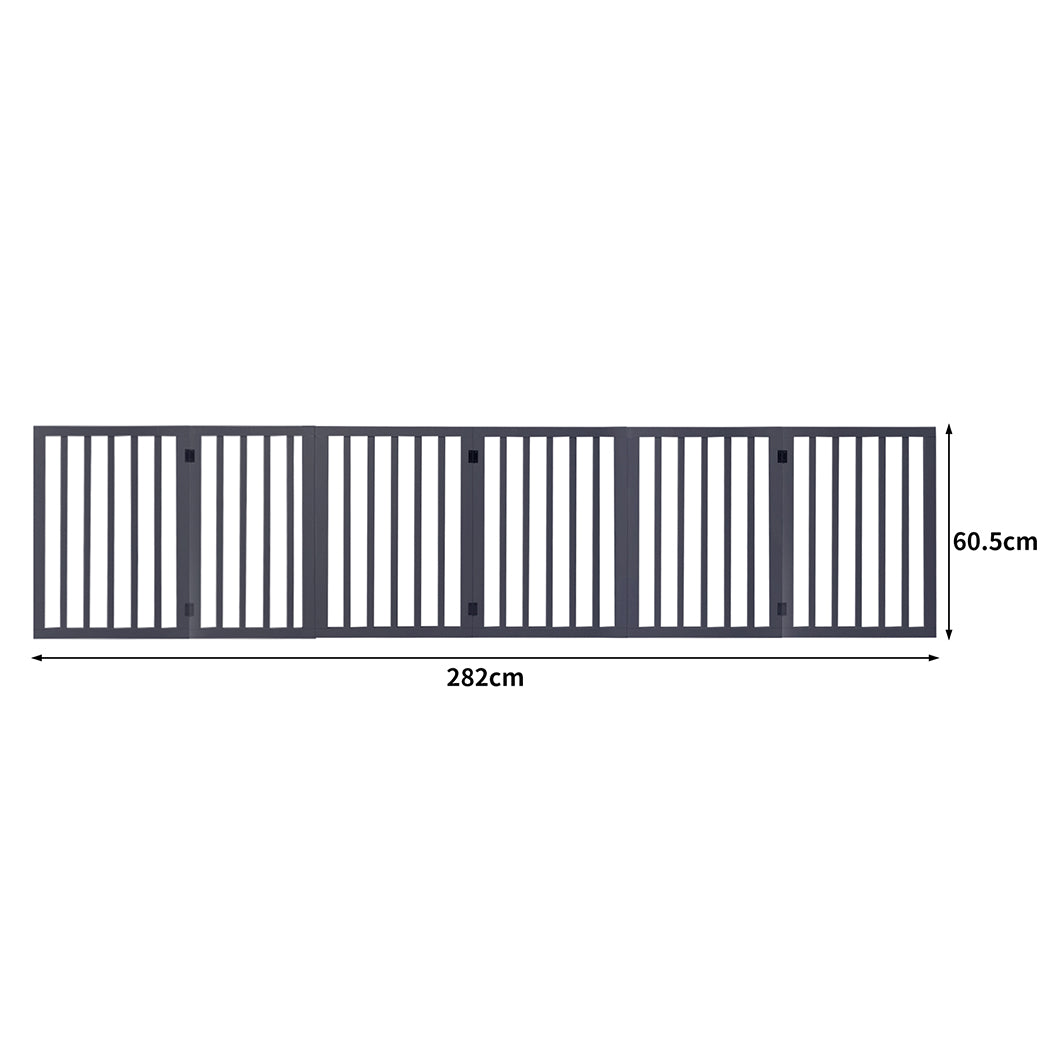PaWz Wooden Pet Gate Dog Fence Safety Grey 100 Pack-2006732964356034562