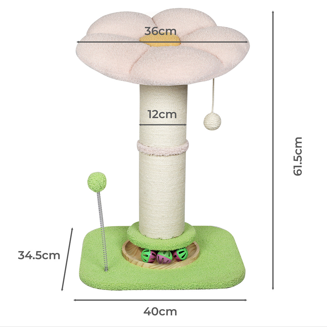 Pawz Cat Scratching Post Flower 61.5cm Cat Tree Tower-2011971128595189762
