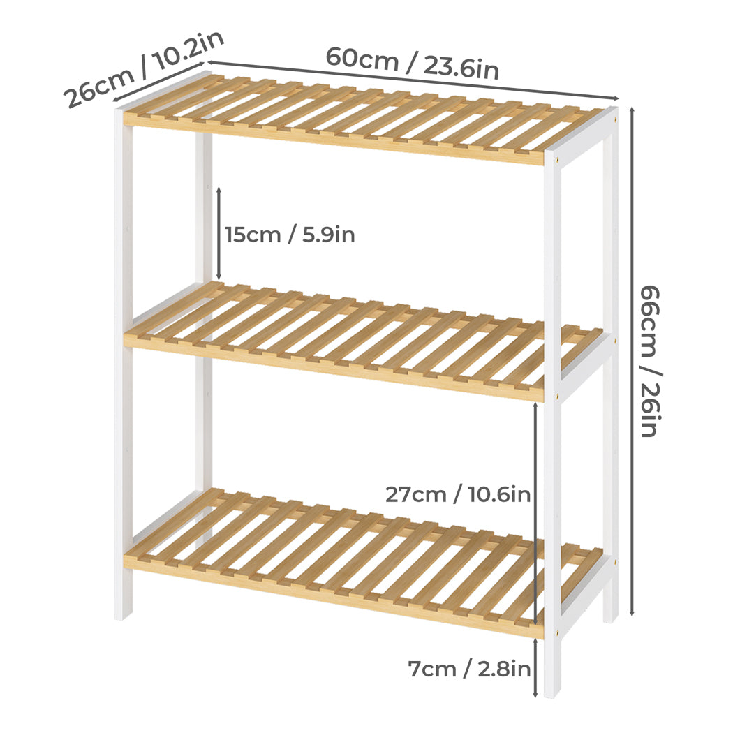 Levede Bamboo Storage Rack 3 Tier Shelf Shoe Organiser-2011971110433853441
