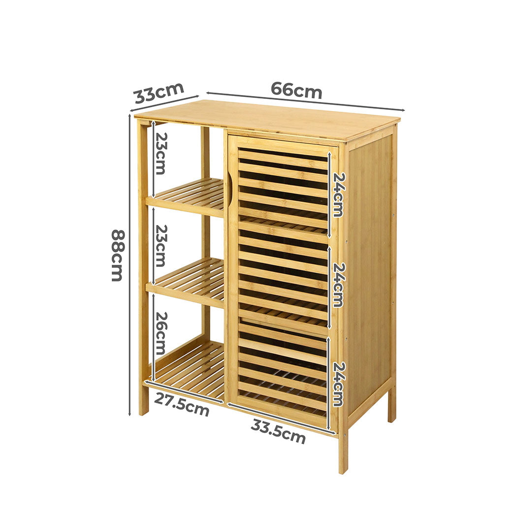 Levede Bathroom Bamboo Storage Cabinet Natural-2006732841093828610