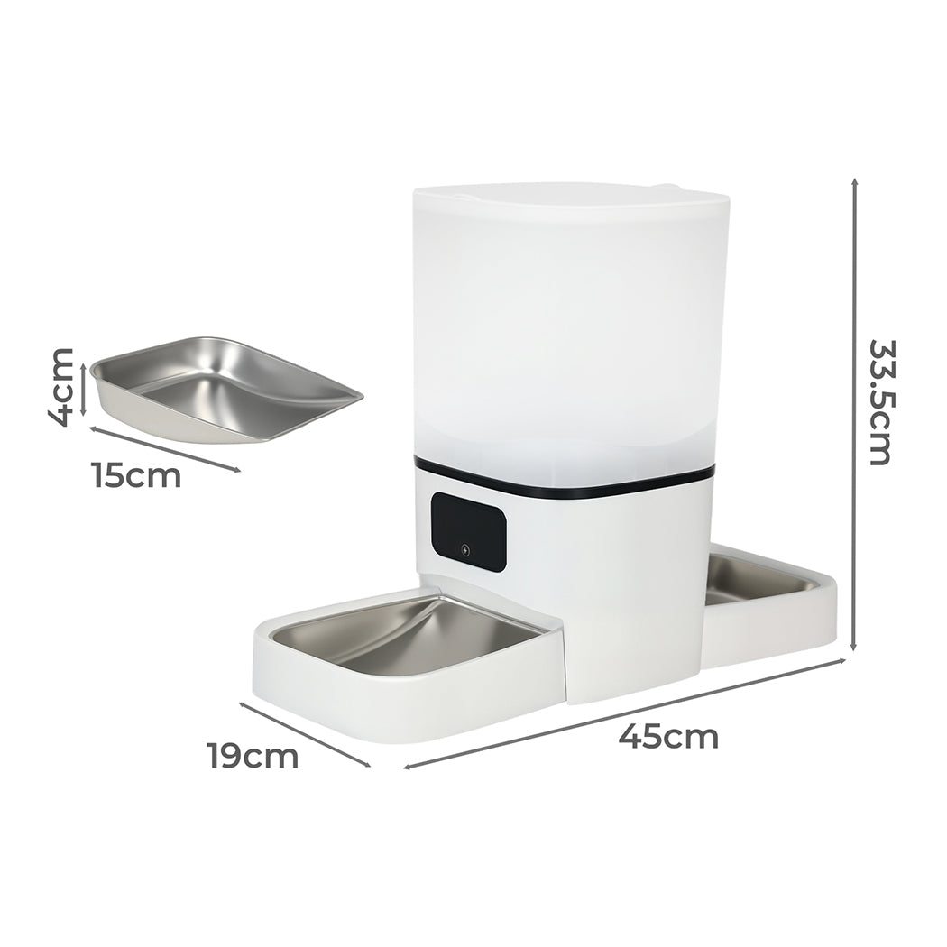 PaWz 6L Automatic Pet Feeder 2 Bowl Food Dispenser-2006733419819700226