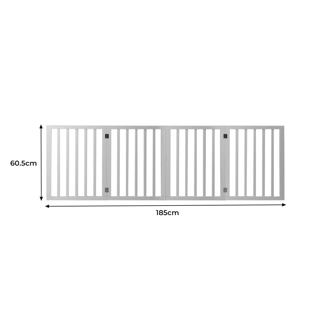 Wooden Pet Gate Dog Fence Retractable White 600x 3MM-2006732964024684546