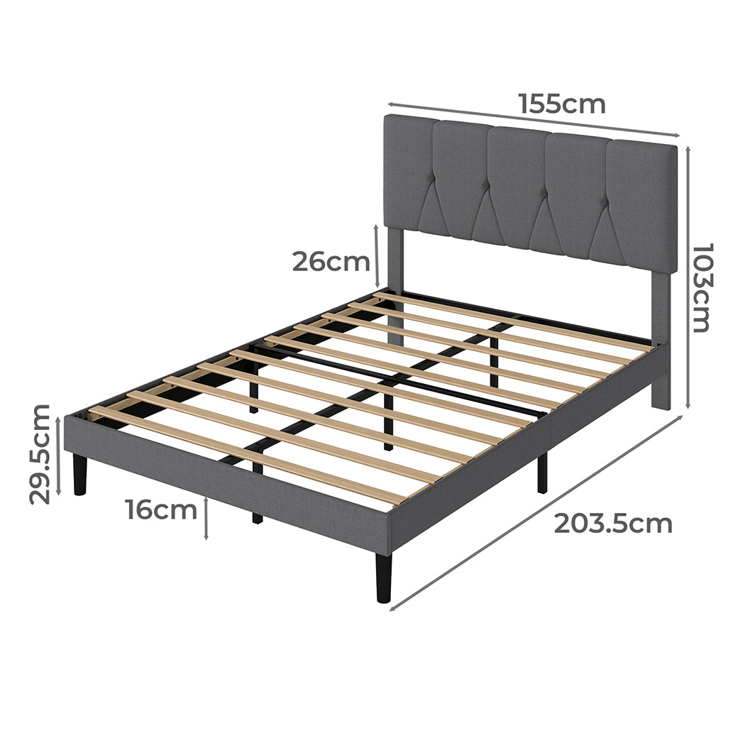 Levede Bed Frame Upholstered Platform Mattress Base Queen-2011971105635569666