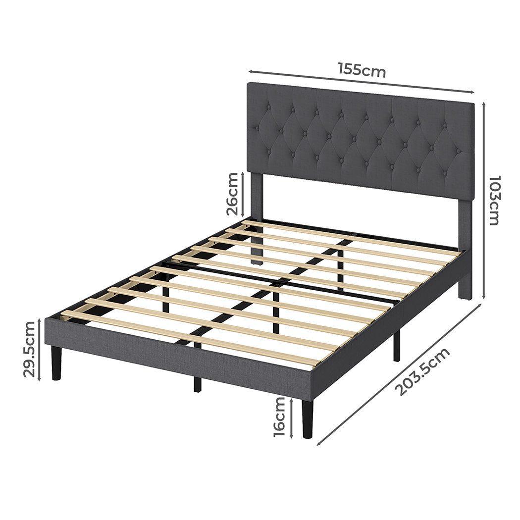 Levede Bed Frame Upholstered Platform Mattress Base Queen-2011971106671562754