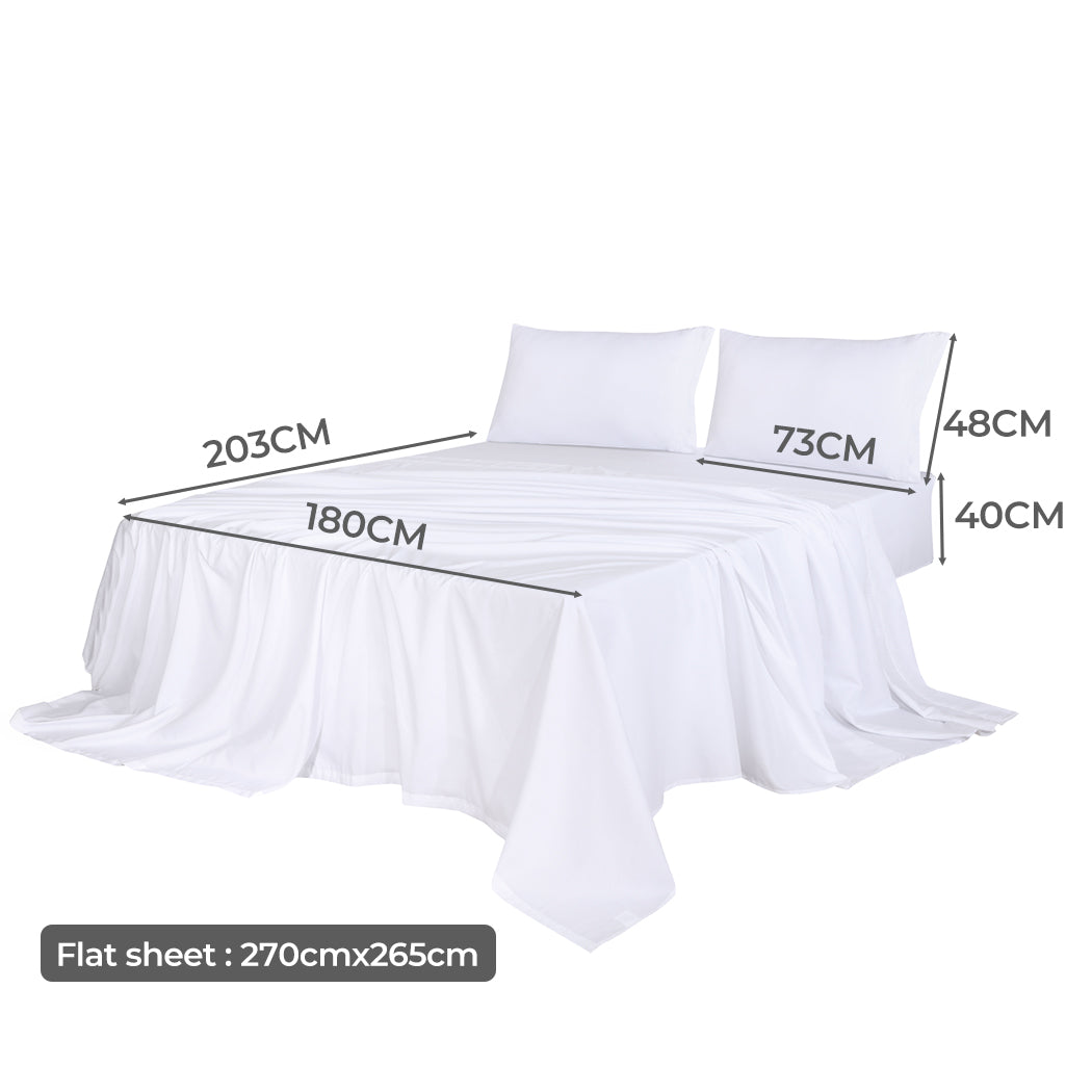Dreamz 4pcs King Size 100% Bamboo Bed Sheet Set in White Colour-2006733221001302018