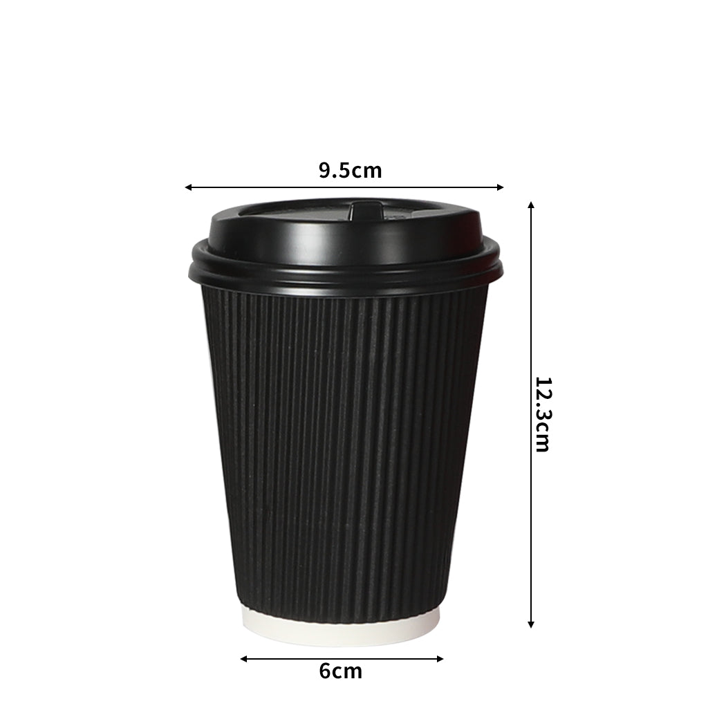 200 Pcs 16oz Disposable Takeaway Coffee Black-2006733304379871234