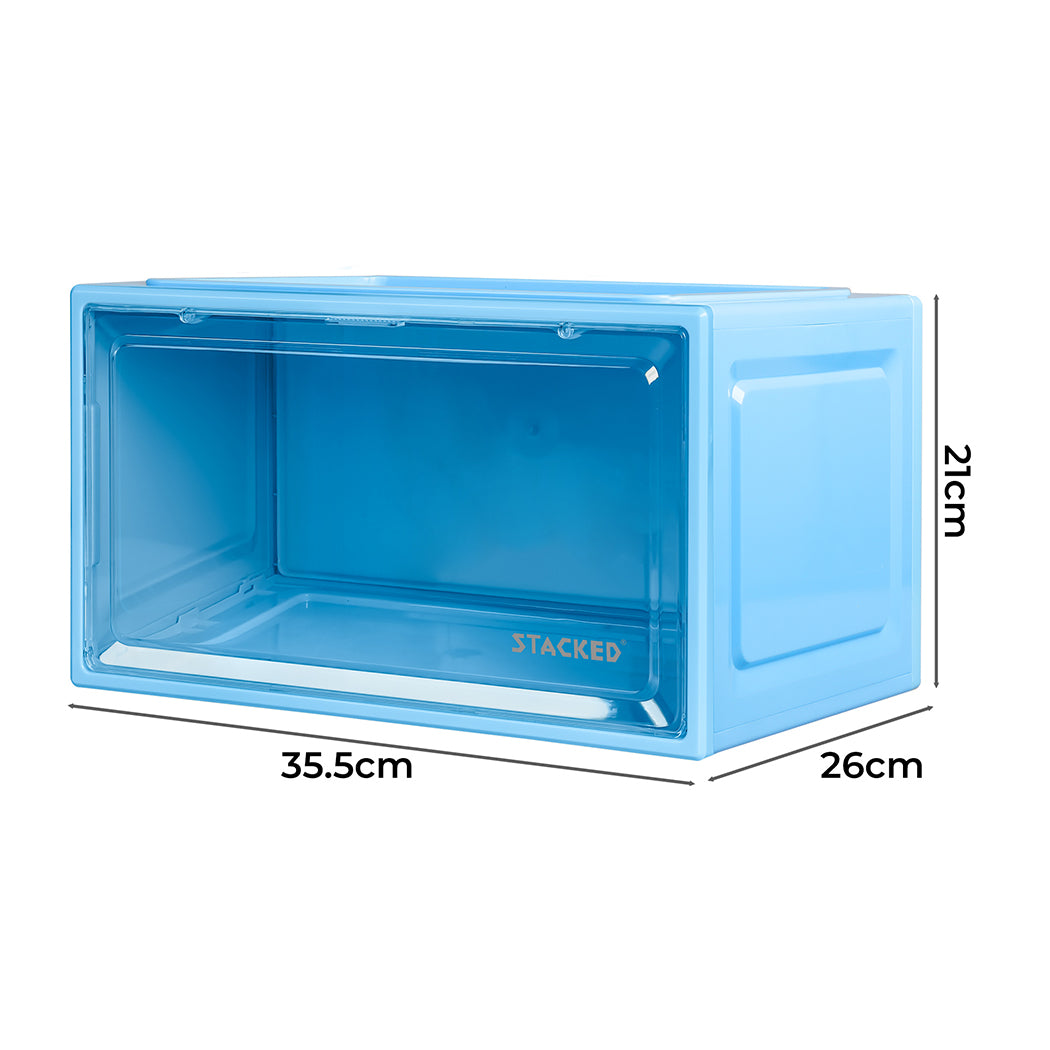 Stacked Sneaker Display Case Shoe Storage Blue-2006733027237040130
