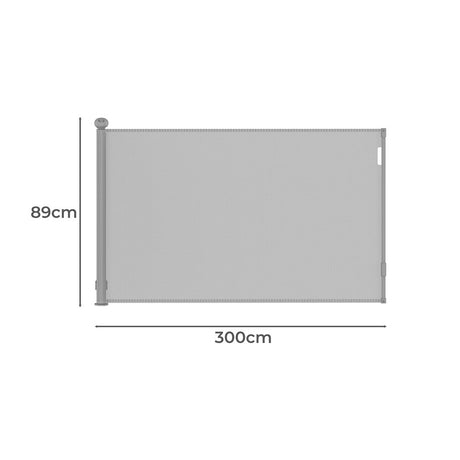 BoPeep Retractable Baby Safety Gates 300cm Grey 300 cm-1954802789364404226