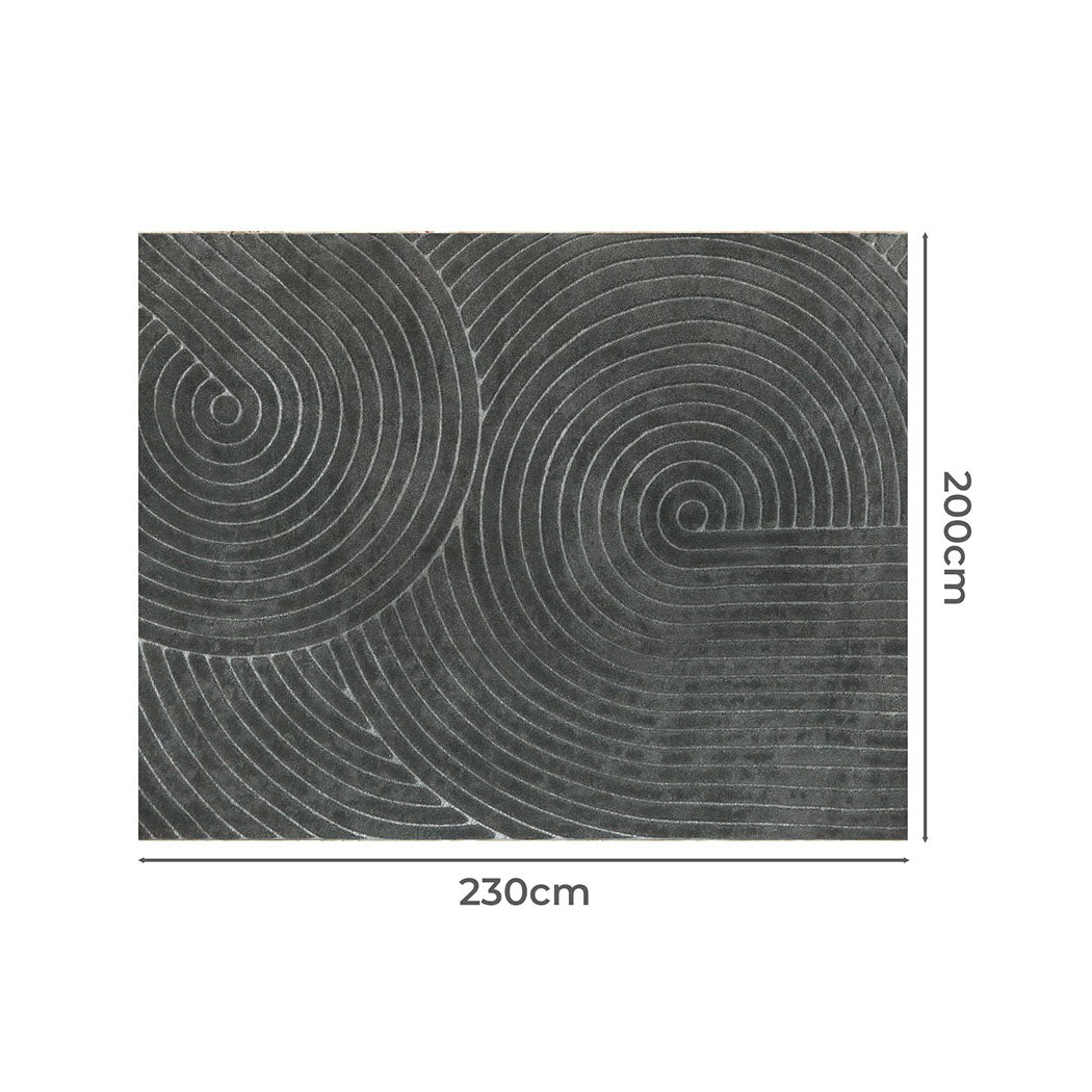 Marlow Floor Rug Soft Polyester Carpet Non Slip Plush Shaggy Rugs Geometric-1954802391559835650