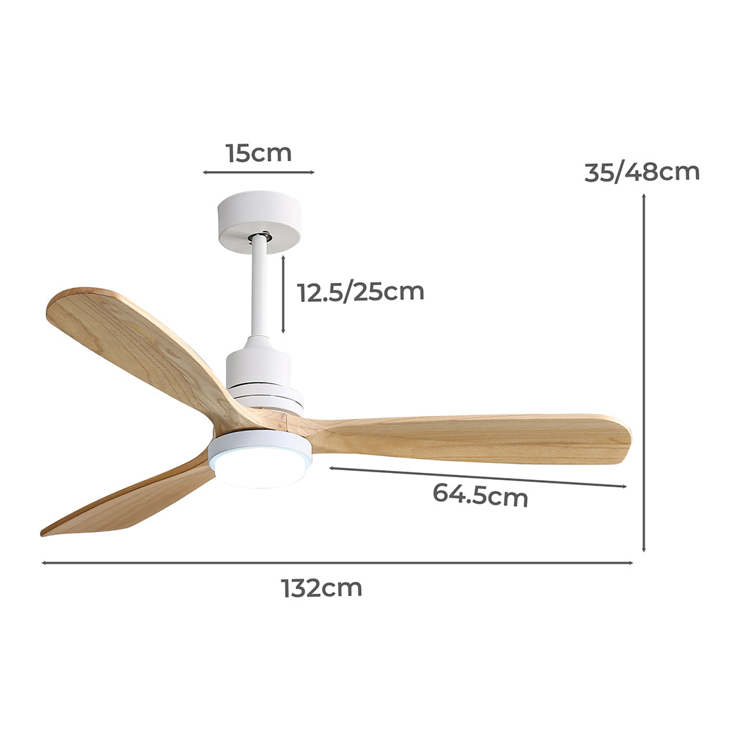 Spector Ceiling Fan 52'' DC Motor Wood Natural-2018816905871233026