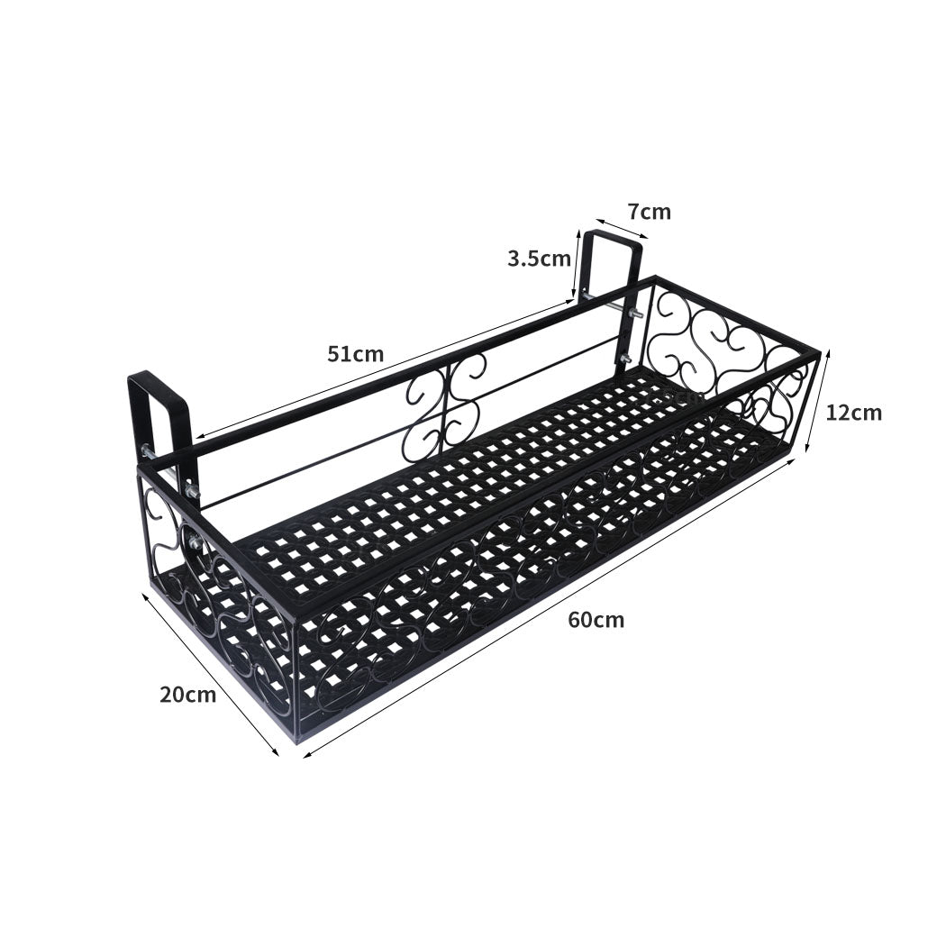Levede Plant Stand Outdoor Indoor Home Black Rectangle-2018816682574876674