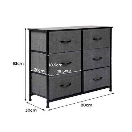 Levede Storage Cabinet Tower Chest Dark Grey-1954802982021369858