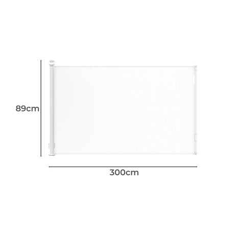 BoPeep Retractable Baby Safety Gates 300cm White 300 cm-1954802789565730818