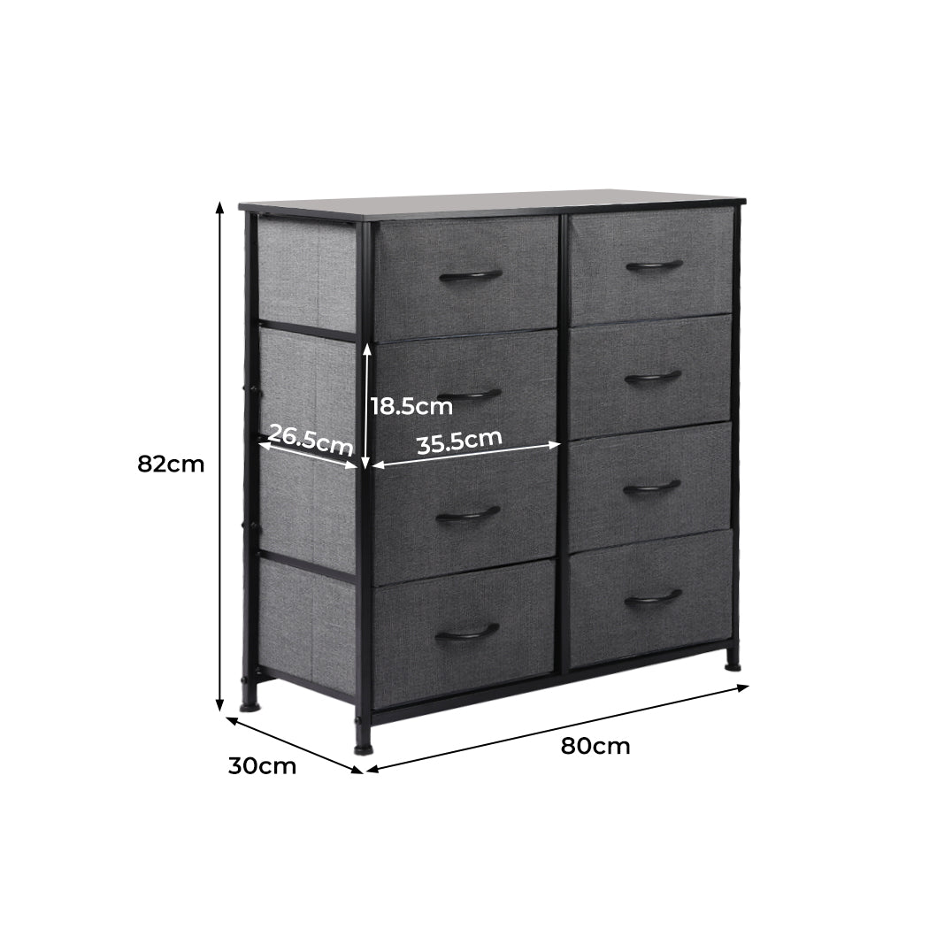 Levede Storage Cabinet Tower Chest Dark Grey-1954802982814093314