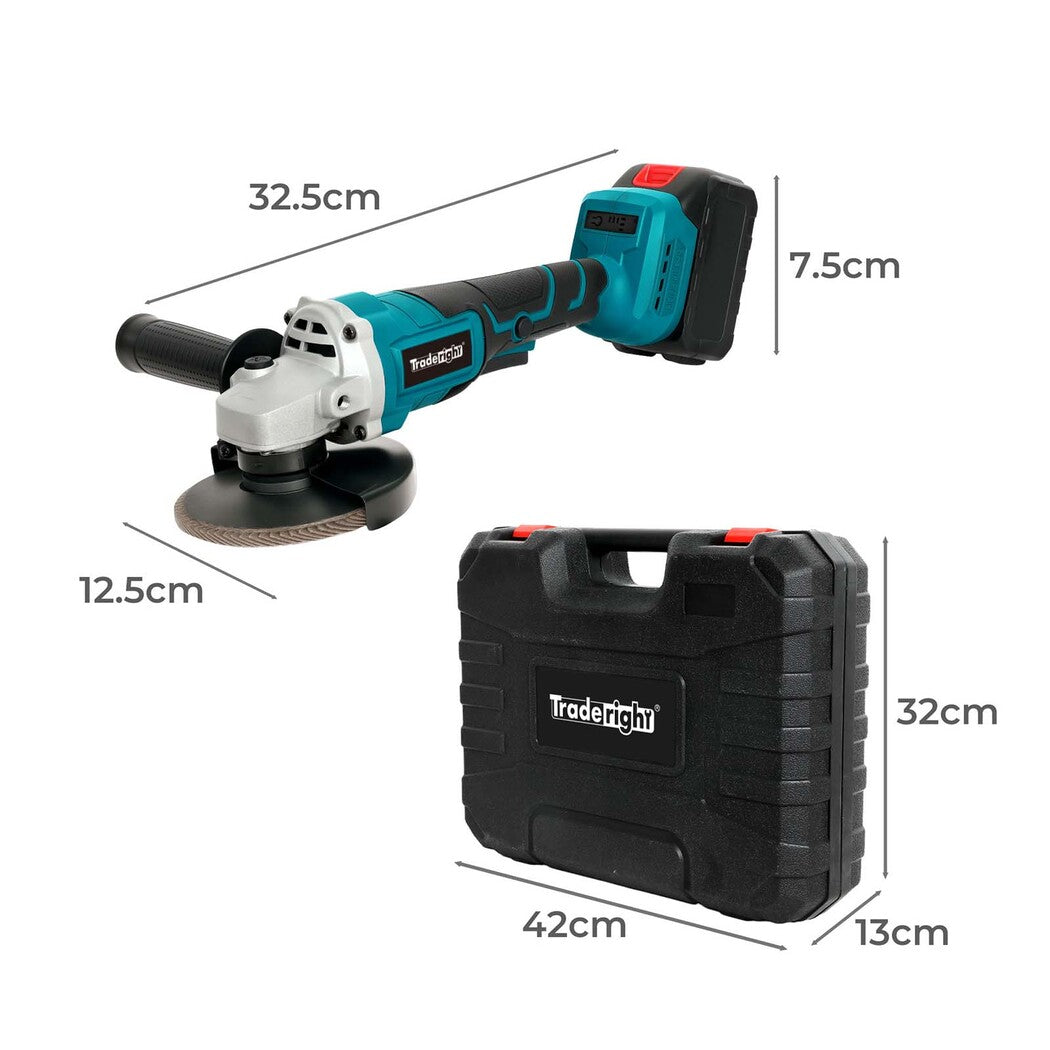 Traderight 21V Cordless Angle Grinder Kit 2 Batteries-2018816812019486722