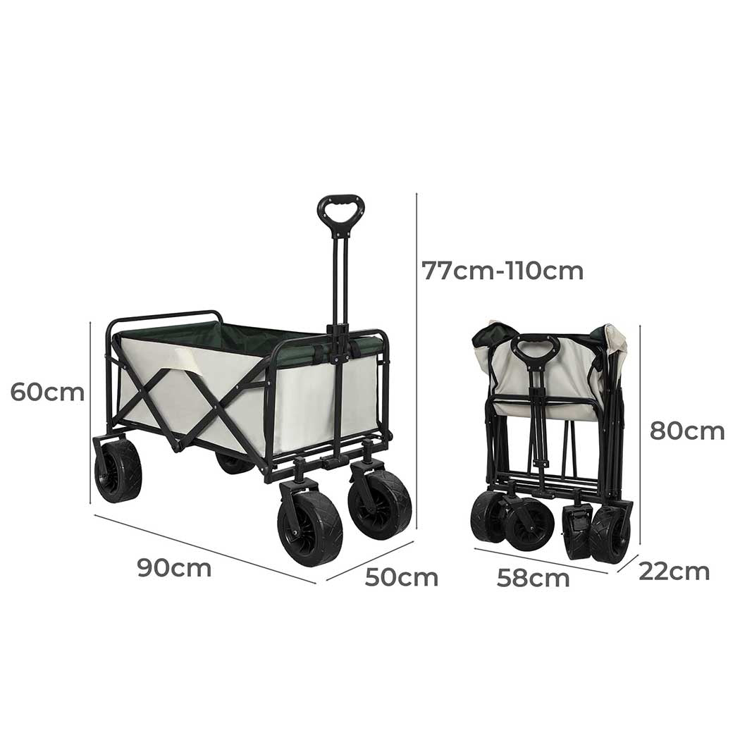 Lambu Garden Camping Trolley Outdoor Beige-2018816823897755650