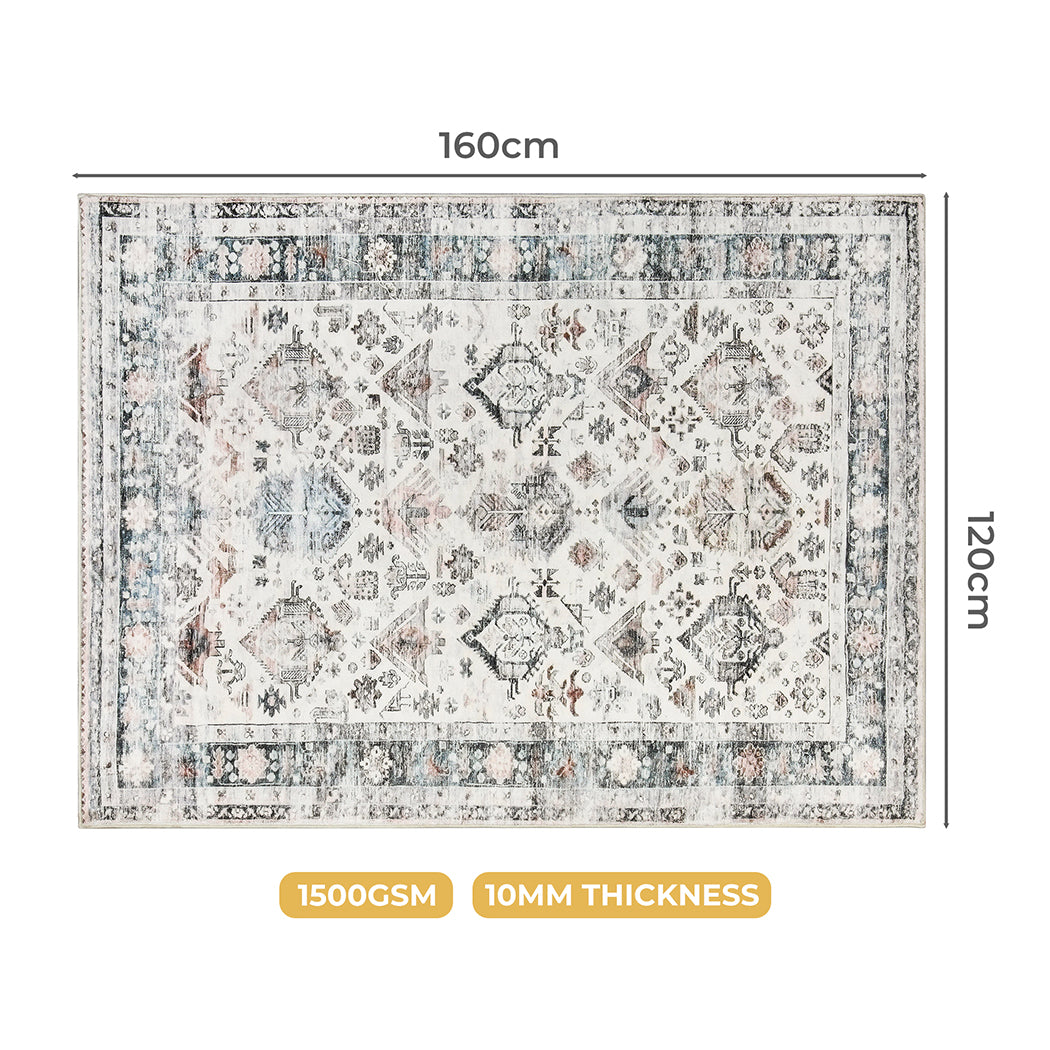 Marlow Floor Rug Vintage Short Pile Washable Carpet Soft Plush Non Slip 160x120-2018816746949054466