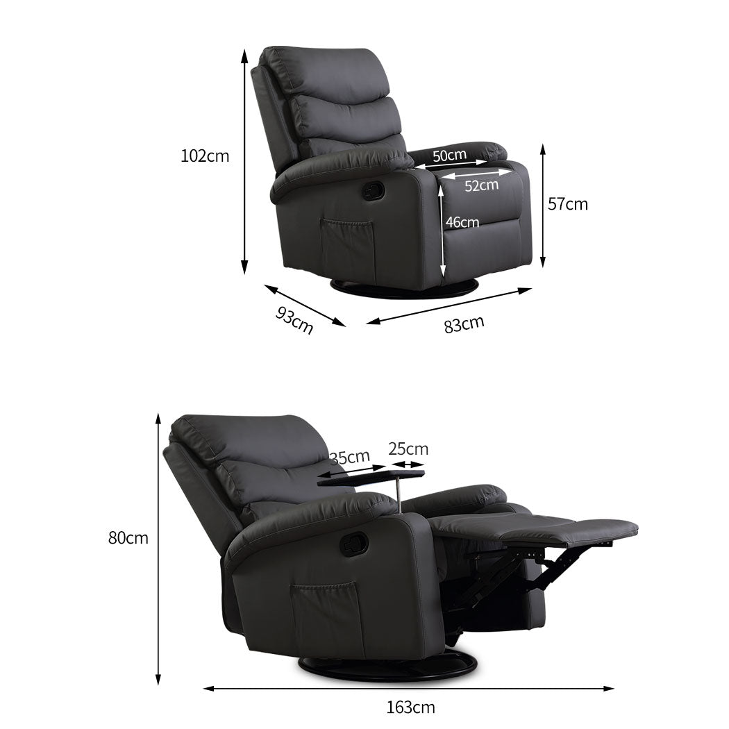 Levede Massage Chair Recliner 360 Swivel Black-1954802889289502722