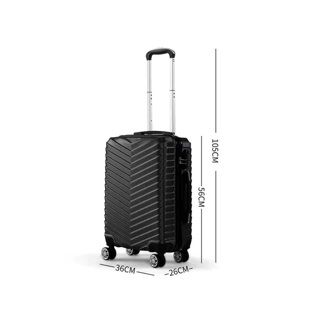 Slimbridge 20" Carry On Travel Luggage Black 20 inch-2018816689810051074