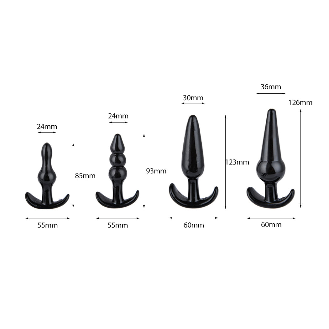 Urway 4 Pack Anal Butt Plug Ass Bum Black-2006733042256842754