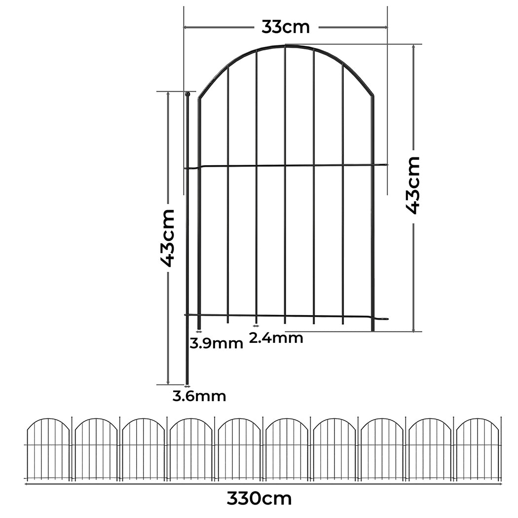 Mountview 10 Pcs Garden Fence Border Rustproof Metal-2006733423007371266