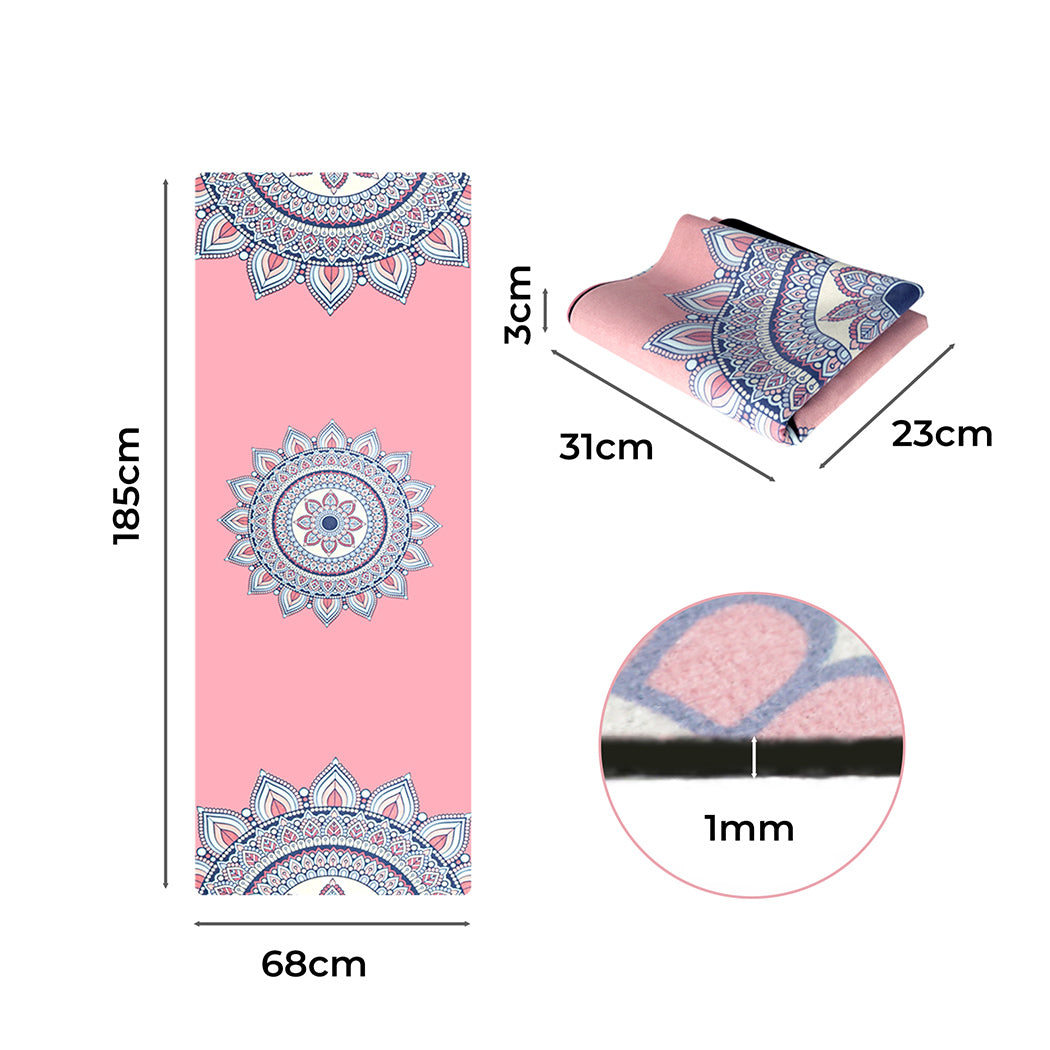 Centra Yoga Mat Foldable Non-Slip Exercise Pink-2006732946731569154
