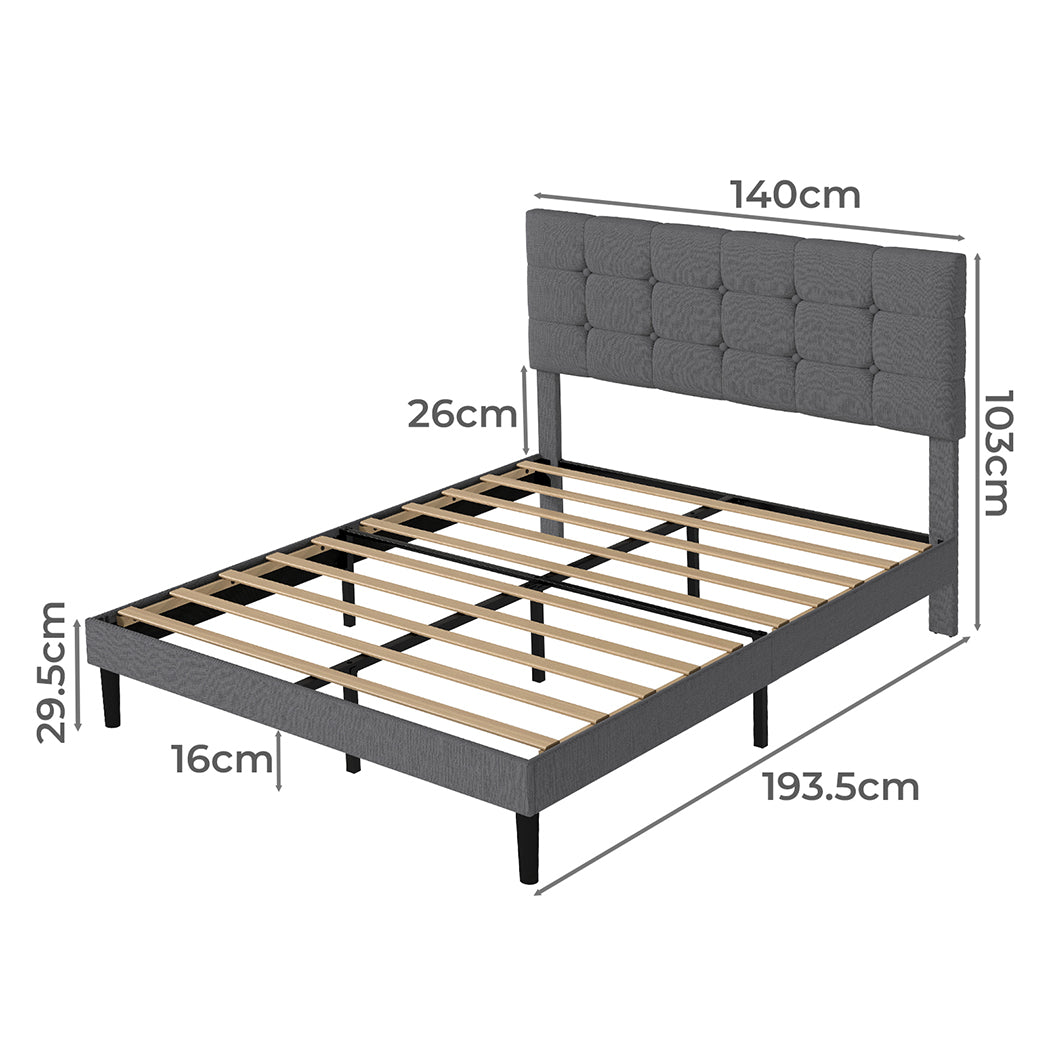 Levede Bed Frame Upholstered Platform Mattress Base Double-2011971105811730434