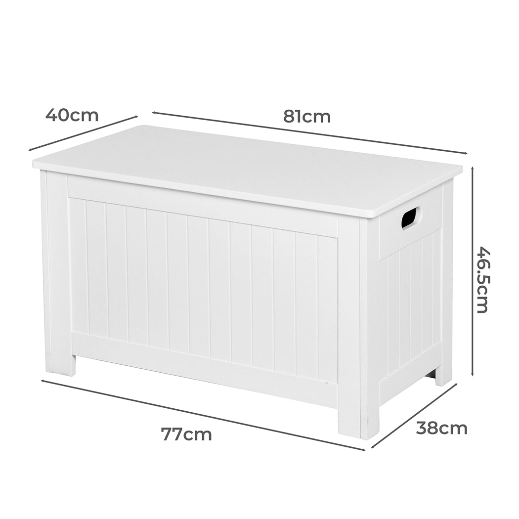 Levede Kids Toy Box Storage Chest Cabinet White-2006733038209339394